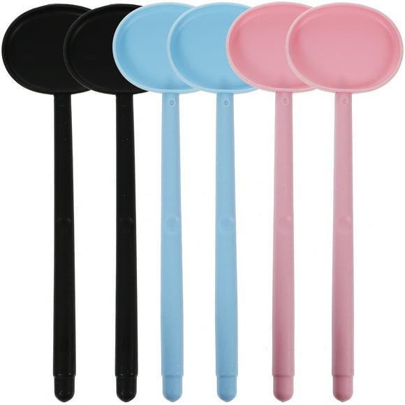 6pcs Handheld Eye Occluder Professional Plastic Eye Occluder Set for Vision Test Ophthalmic Examination (Mixed Color and Mixed Pattern)