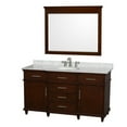 thumbnail image 2 of Wyndham Collection Berkeley 60 inch Single Bathroom Vanity in Dark Chestnut with Ivory Marble Top with White Undermount Oval Sink and 44 inch Mirror, 2 of 3