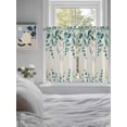 thumbnail image 3 of Teal Green Eucalyptus Living Room Curtains 2 Panel, Farmhouse Weeping Leaves Linen Cafe Window Treatment, Farmhouse Bedroom Bathroom Kitchen Curtains Drapes 104"x54", 3 of 6