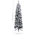 thumbnail image 4 of vidaXL Slim Pre-lit Christmas Tree with Ball Set&Flocked Snow Green 120cm, 4 of 5