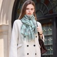 thumbnail image 2 of Bufanda para mujer, bufanda de invierno a cuadros, cálida y acogedora, chal de gran tamaño, bufandas de invierno para mujer, bufanda de invierno con tacto de cachemira, 2 of 5