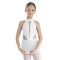 thumbnail image 2 of inlzdz Kids Girls Gymnastics Leotard Lyrical Dancewear Shiny Rhinestone Latin Jazz Ballet Dance White 14, 2 of 7