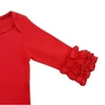 thumbnail image 3 of IBTOM CASTLE Newborn Infant Toddler Baby Boys Girls Icing Ruffle Romper Jumpsuit Pants Bodysuit Long Sleeve Pajama Nightwear Birthday Clothes Playwear 3-6 Months Red, 3 of 6