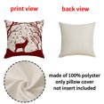 thumbnail image 4 of Tainini Christmas Pillow Covers 18x18 Set of 4, Red Linen Pillows for Party Xmas Winter Holiday Sofa Decor, 4 of 6