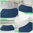 thumbnail image 3 of Tripumer 2 Pcs Curved Bath Rug Bath Mat Bathroom Rugs Toilet Mats for Corner Bath Tub Quadrant Shower Stall Navy Blue, 3 of 7
