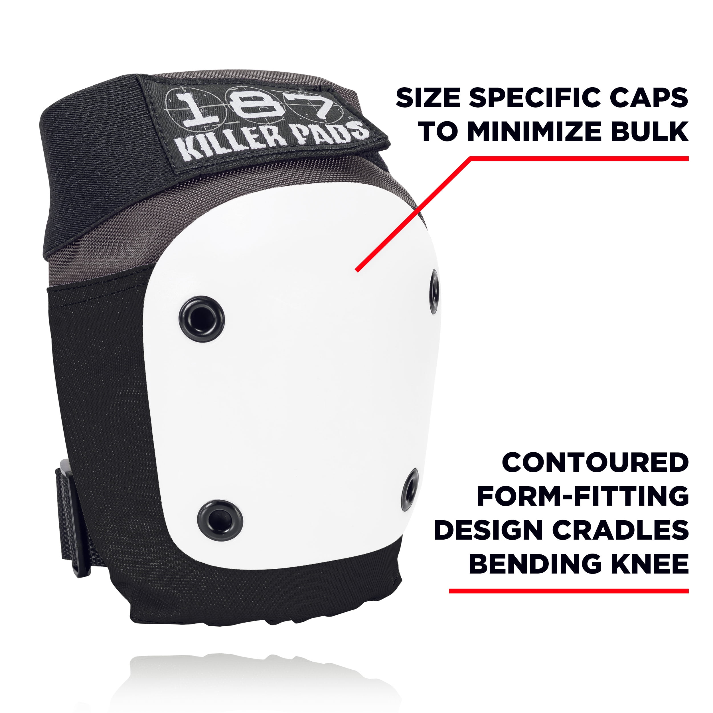 187 Killer Pads Fly Knee Pad, Grey / White, Large - Walmart.com