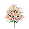 thumbnail image 2 of 23 Inch Light Pink Lilies Artificial Flowers,Faux Lily Flowers,Long Stem Tiger Lily Branch With 3 Full Blooms And 4 Leaves, Latex Real Touch Lilium Flower 18 Head Exquisite Silk Artificial Flowers, 2 of 4
