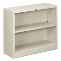 Metal Bookcase, Two-Shelf, 34-1/2w X 12-5/8d X 29h, Light Gray