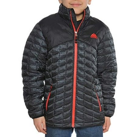 Snozu Boys' Glacier Shield Quilted Jacket (M, Black)