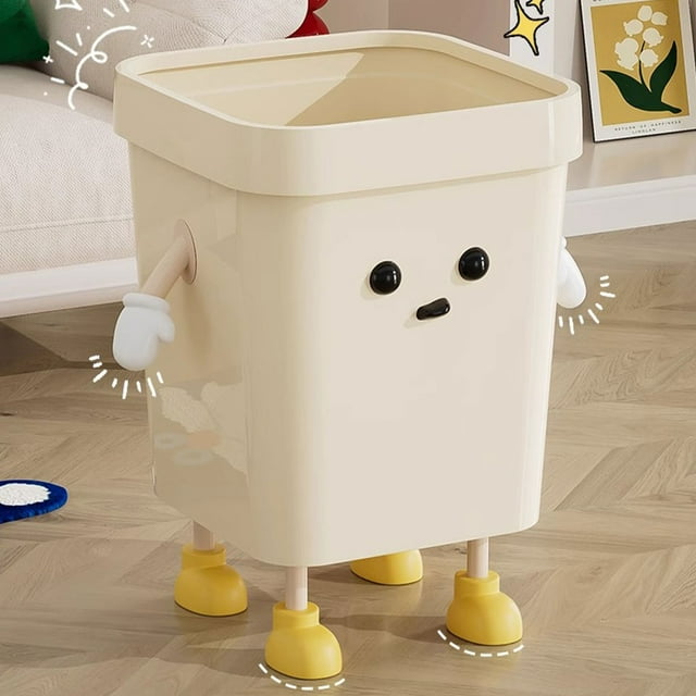 mmirethe Bathroom Trash Can Large Opening And Sturdy For Easy Garbage Disposal Cute ABS For Bathroom Kitchen stand S(7L)