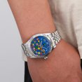 thumbnail image 3 of Mens Watch Classic Silver Stainless Steel Colorful Waterproof Quartz Analog Watch Fashion Mens Wrist Watches, 3 of 5