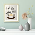 thumbnail image 2 of Designs ByLITA Life Happens Coffee Helps, 5 x 7 Wooden Wall Print Inspirational (Framed) | Retro Bar Decoration, 2 of 5
