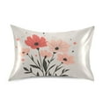 thumbnail image 7 of Yayeee Pillowcase Standard Size Set of 2 Satin Wrinkle Resistant Pillow Case, Pink Flower, 7 of 7
