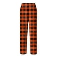 thumbnail image 5 of Havenx Flannel Pajamas for Men Plaid Pajama Bottoms 2025 Trendy Plus Size Sleeping Pants Elastic Waist Wide Leg Soft Lounge Pants,Orange M, 5 of 6