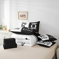 thumbnail image 4 of Black White Couple Queen Bed In A Bag 7 Piece For Adults Men Women,King And Queen Crown Bedding Set Mr Mrs His Her Comforter Set Romantic Valentine'S Day Gifts Sheet Set With Comforter, 4 of 5