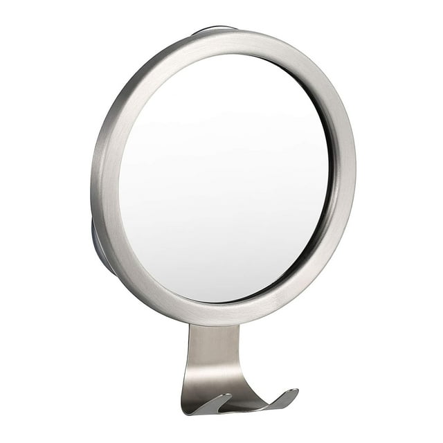 Espejo de ducha con marco de metal duradero, accesorio de baño de diseño elegante para hombres y mujeres con revestimiento antivaho y soporte para maquinilla de afeitar de acero inoxidable (ventosa)
