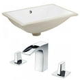 thumbnail image 1 of 18.25-in. W CUPC Rectangle Bathroom Undermount Sink Set In White - Chrome Hardware AI-22880, 1 of 7