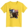 thumbnail image 4 of mgoYE 250th Anniversary USA Polo Shirt Girls American Flag Shirts Girls Boys 4th of July O-Neck Short Sleeve Patriotic T-Shirt Memorial Day Graphic Tee Independence Day Tops(Yellow,1-2 Years), 4 of 4