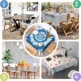 thumbnail image 4 of Blue Tie Dye Mandala Pattern Square Tablecloth,Waterproof Square Table Cover,Wipeable Spillproof Washable Table Cover for Home Kitchen Party Decor 42"X42"(107x107cm), 4 of 6