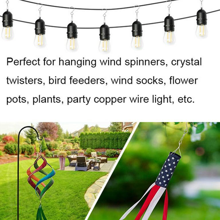 Visland 12PCS Swivel Clip Hanging Hooks, Stainless Steel 360 Degree  Rotating Windsock Clips for Hanging Wind Chimes, Plants, Bird Feeder,  Crystal