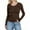 Coffee, variant on Womens Crew Neck Long Sleeve Shirts Ribbed Fitted Tops Base T-shirts Soft Lightweight Undershirts Layer Shirts