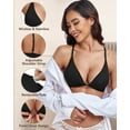 thumbnail image 5 of Push Up Front Closure Bras for Women Wireless Low Cut Deep V Seamless Bra Triangle Bralette Adjustable Padded Bra, 5 of 7