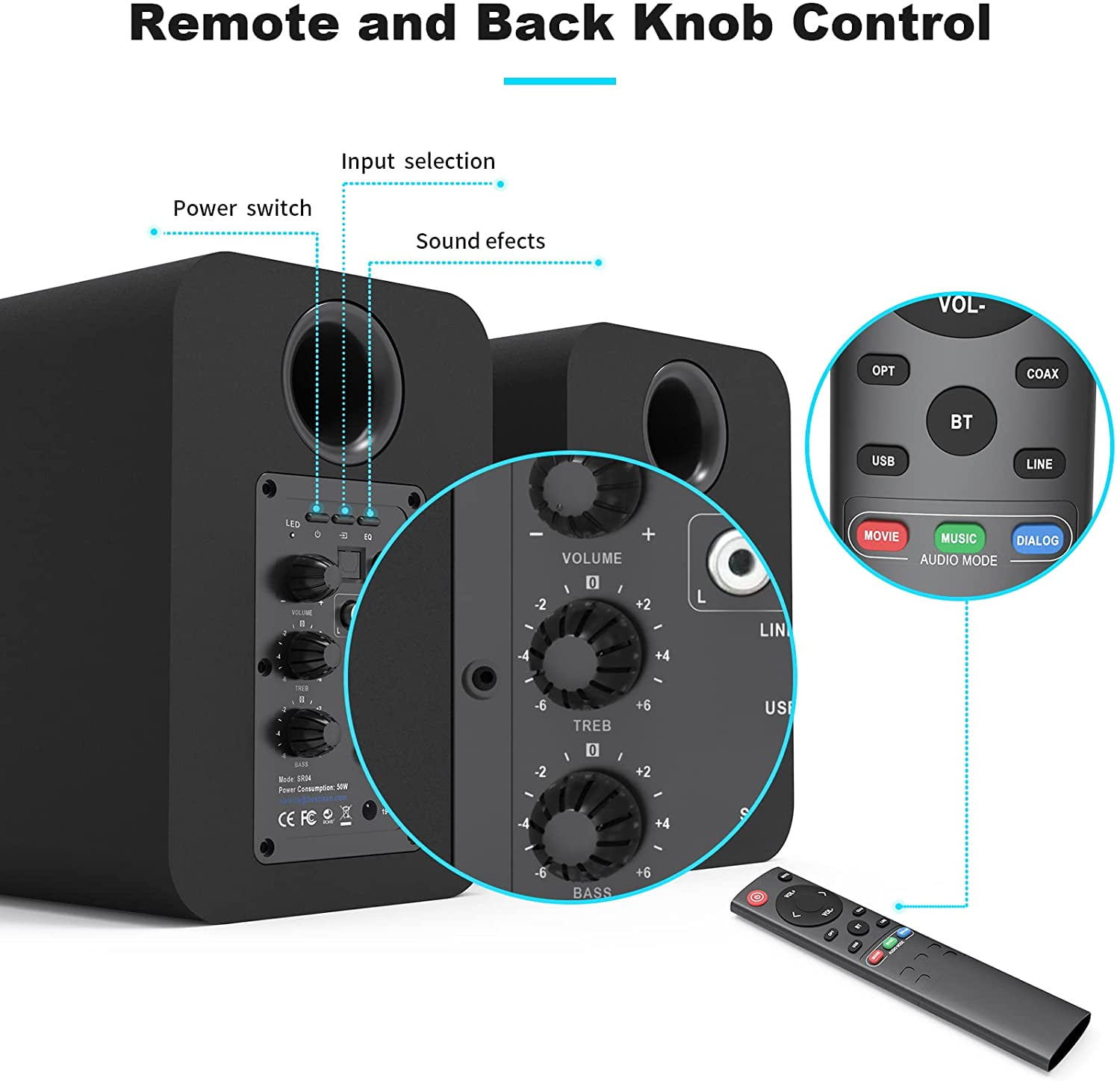 Buy FSROLTPI Bluetooth Bookshelf Speakers,Bookshelf Active Speakers with Optical/RCA/Coax/USB