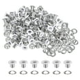 thumbnail image 1 of Unique Bargains 100 Pcs Œillets 1/6 Pouce (4mm) Trou d'Identification Métal Auto-Adhésif avec Rondelles pour Cuir Blanc, 1 of 7