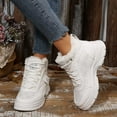 thumbnail image 5 of Women's Boots Cozy Mid Cut Casual Warmth Increasing Height Footwear for Cold Weather Outdoor Activities, 5 of 9