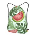 thumbnail image 3 of XMXT Unisex Drawstring Backpack for Women Men, Watermelon Plant Leaves Waterproof Gym Bag String Bags for Shopping Sport Travel, m, 3 of 8