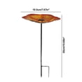 thumbnail image 2 of Lypsnake Outside Metal Flower Design Bird Baths With Stake, Gradient Color Glass Bowl Outdoor Garden Decor with Sturdy Metal Stake, Bird Feeder for Yard Patio Lawn Backyard Ornament & Garden Gift, 2 of 4