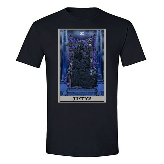 The Ghoulish Garb Justice Tarot Card Shirt Terror Tarot Edition Small