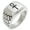 Silver, variant on Stainless Steel Egyptian Ankh Cross Geometric Pattern Step-Down Biker Style Polished Ring