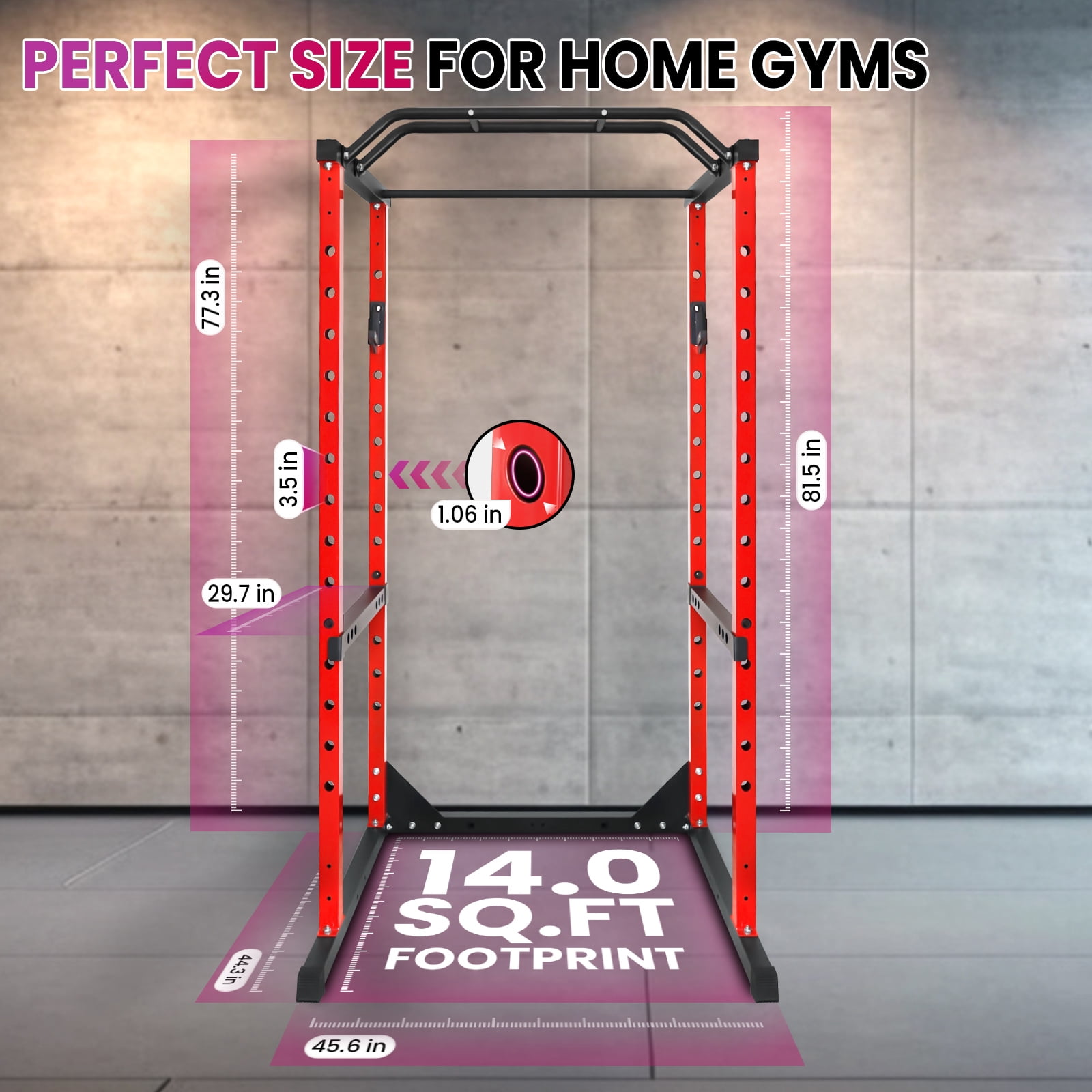 Multi-Function Squat Rack Stand, Adjustable Barbell Rack, Wide & Narrow Pull-Up Bar Dumbbell Racks for Home Gym Workouts