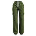 thumbnail image 4 of Lopecy-Sta Pants for Women Cargo Jogger Pants Elastic Drawstring Waist Multi Pockets Loose Fit Street Style Athletic Trousers for Spring Fall, 4 of 7