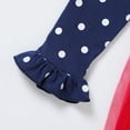thumbnail image 4 of HILEELANG Toddler Girls Long Puff Sleeve Navy Dot Christmas Tulle Dress Cotton Casual Red Xms Man Applique Jersey Shirt Playwear Dresses 3T, 4 of 6