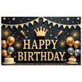 thumbnail image 2 of Yatrandify Golden Crown Birthday Banner Glittering Balloons Decorative Design for Birthday Party Celebration Indoor Decoration Photo Shoot, 2 of 8
