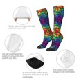 thumbnail image 2 of Bixox Pride Rainbow Patterned Men's and Women's Knee Socks High Socks Outdoor Sports Socks, 2 of 5