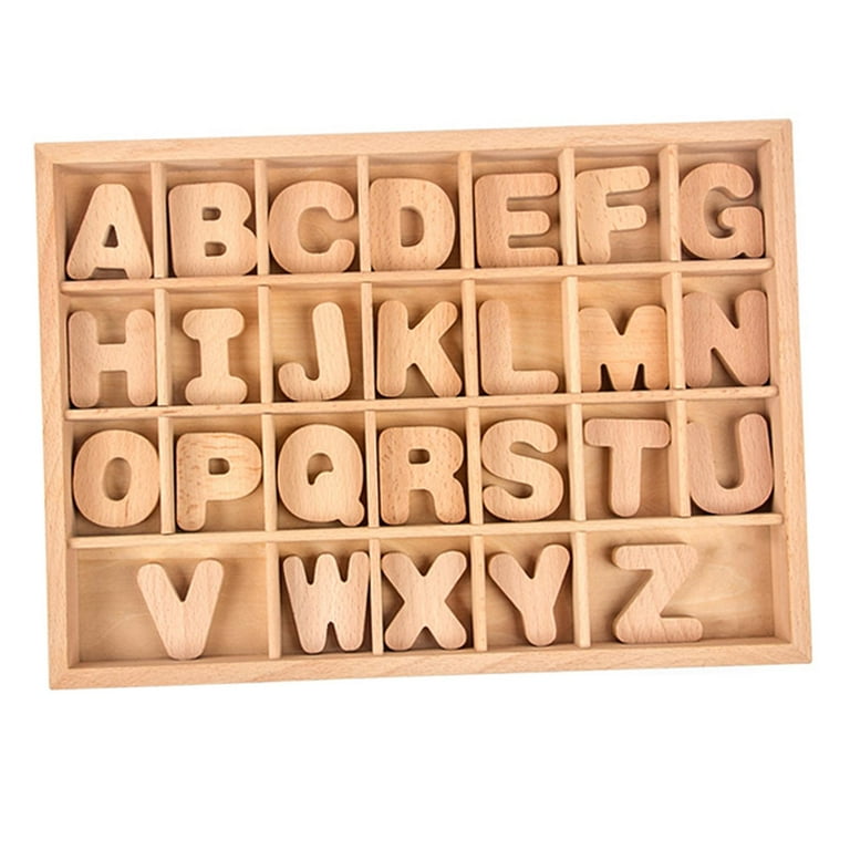 Alphabet Letter Blocks Montessori Toys Building Blocks for Children Baby  Toddlers , Uppercase