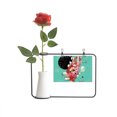 thumbnail image 1 of Traditonal impresión de Taiwán Botella de decoración de jarrones colgantes de flores rosas artificiales, 1 of 3