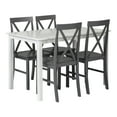 thumbnail image 3 of Walker Edison 5-Piece Solid Wood Farmhouse Dining Set - White/Grey, 3 of 12