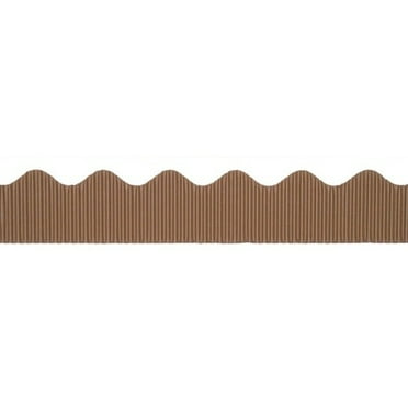 Pacon Bordette Pre-Scalloped Bulletin Board Border, Brown, 50' Roll, 8 Pack