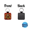 thumbnail image 4 of Lion Ninja Fighting Warrior Faux Leather Square Keychain, 4 of 7