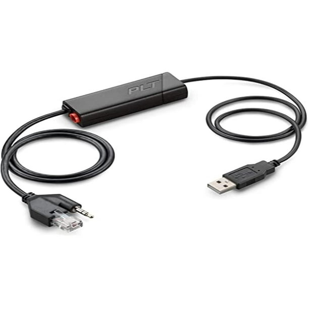 Cable conmutador con gancho electrónico Plantronics APU-76 para auriculares DECT y 900 MHz