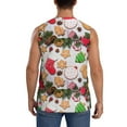 thumbnail image 4 of Lsque Christmas Gingerbread Cookies Print Men's Cotton Blend Sleeveless Muscle Shirts (S-3XL)- Moisture Wicking, Odor Protection, UPF 30+,Large, 4 of 8
