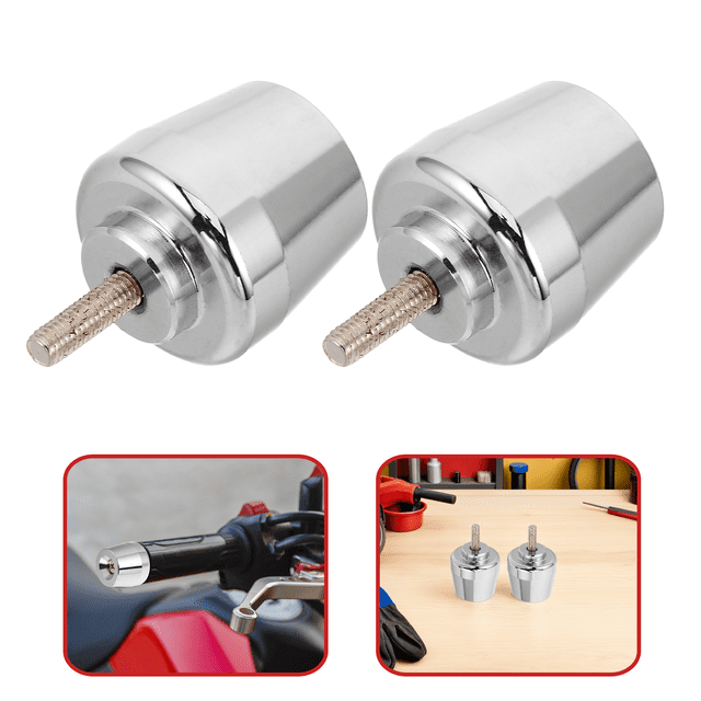 Raindrops 1Par Tapones Para Manillar De Motocicleta Plata Con Peso Antivibración M6 Metal Para Control Y Confort