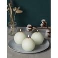 thumbnail image 4 of CANDWAX Candle Set of 3 Round Candles Ball 3 Inch - Perfect Candle Decor as Wedding Decoration and Candles Romantic - Unscented Shaped and Long Burning - Ivory, 4 of 8