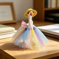 thumbnail image 6 of Dress up Set for Figurine Goose Statue Clothes with Skirt & Hat Mardi Gras Style Decorative Costumes Interchangeable Accessories, Yellow, Ccwuwei, 6 of 6