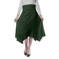 thumbnail image 1 of Moomaya Womens Handkerchief Hemline Midi Skirt High Waist Casual Summer Skirts, 1 of 6