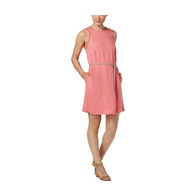 GH Bass & Co. Vestido camisero con lazo para mujer, rosa, grande